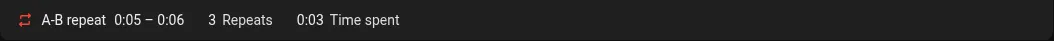 Repeat count and actual playing time in the default theme