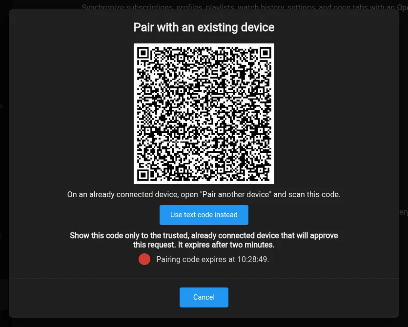 Pair with an existing device