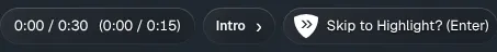 Player timestamps, chapter title, and highlight label using the selected app font