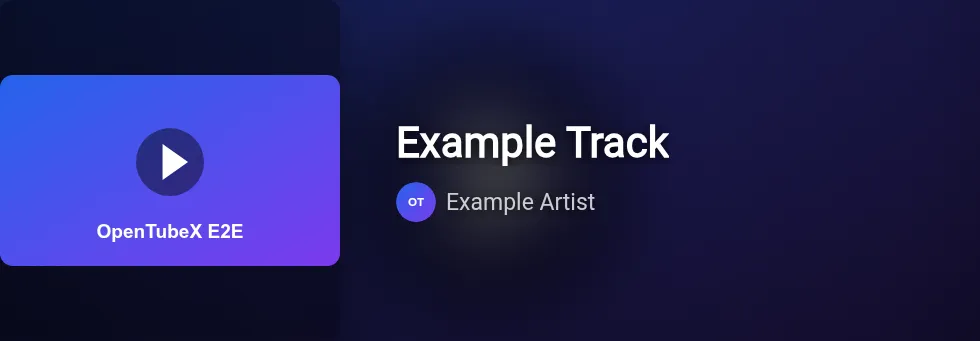 Audio player with available artist and channel avatar