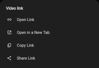Thumbnail long-press menu