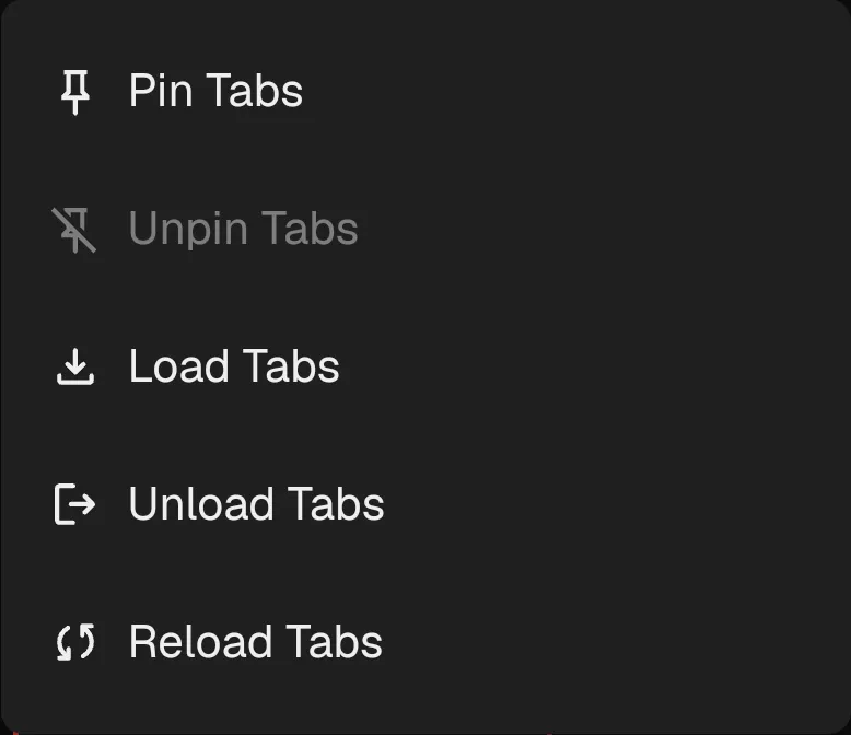 Bulk actions for selected mobile tabs
