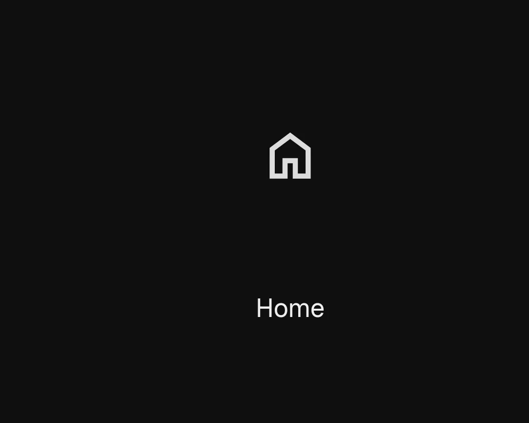 Unloaded mobile tab placeholder with Home icon and title