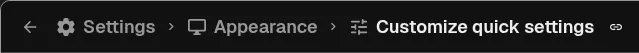 Sync control beside the customization subpage breadcrumb