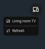 DLNA device menu in the video player