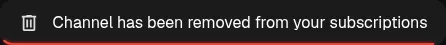 Subscription removal toast fits on one line