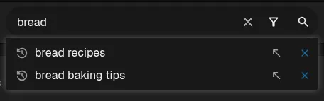 Fill a search suggestion without submitting