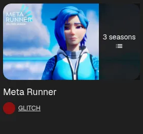 GLITCH TV show playlist card with a season count