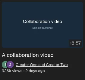 Overlapping channel avatars on a collaboration video