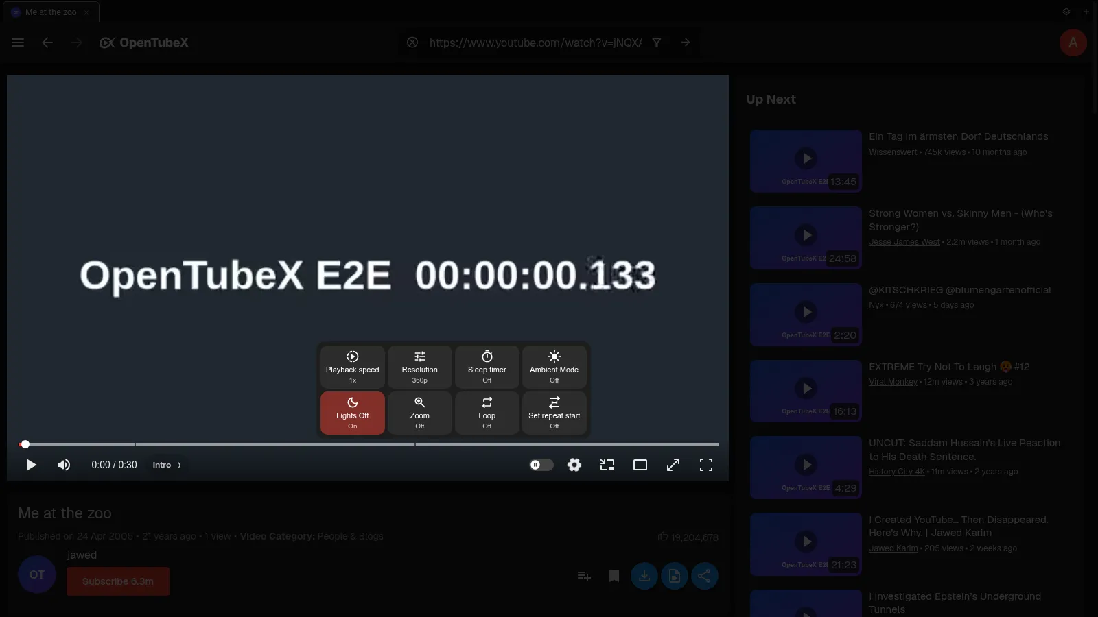 Lights Off keeps the video player bright while dimming the surrounding app