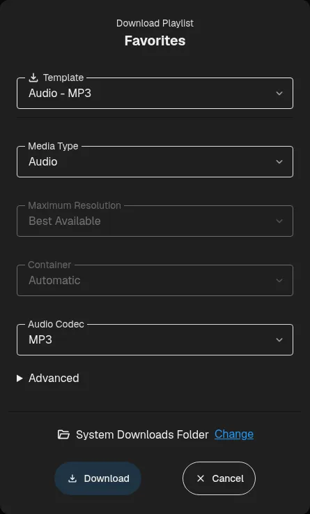 Content-sized mobile download dialog