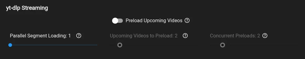 yt-dlp Streaming settings