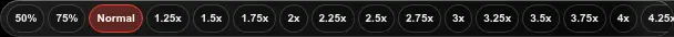 Smooth wheel scrolling through clipped playback speeds