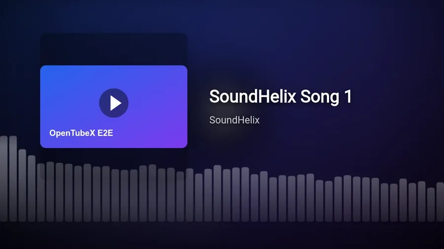 YouTube Music artwork player with an animated audio spectrum