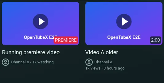 Premiere and ordinary video titles use matching theme colors