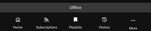 Full-width offline banner above the bottom navigation