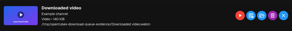 Add to Queue beside Play for a downloaded video