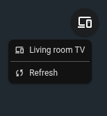 DLNA device menu in the video player