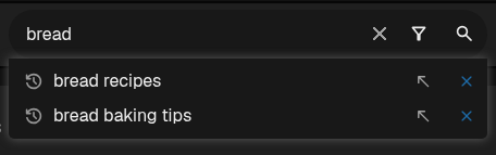 Fill a search suggestion without submitting